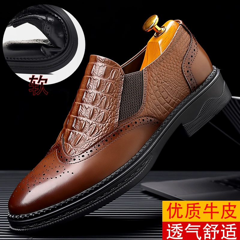 2023 новый кружевной Британский резной Брок, рабочее деловое Повседневное платье, мужская обувь без шнуровки оптом