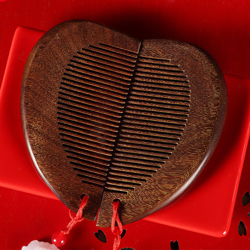 Wedding Celebration Supplies Bride's Dowry Set New Couple's Hair Comb with Red Tassel Pendant Marriage Comb