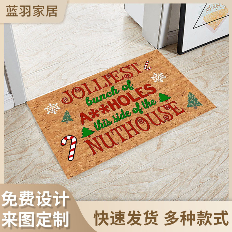 Cross-border new cartoon Halloween letter door mat kitchen mat bedroom living room carpet home entrance mat
