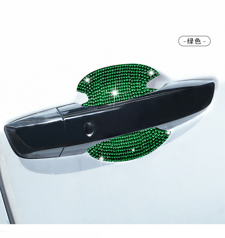 Car Door Handle Protective Film with Diamonds, Anti-Scratch Handle Sticker, Car Door Bowl Anti-Scratch Car Handle Protective Film