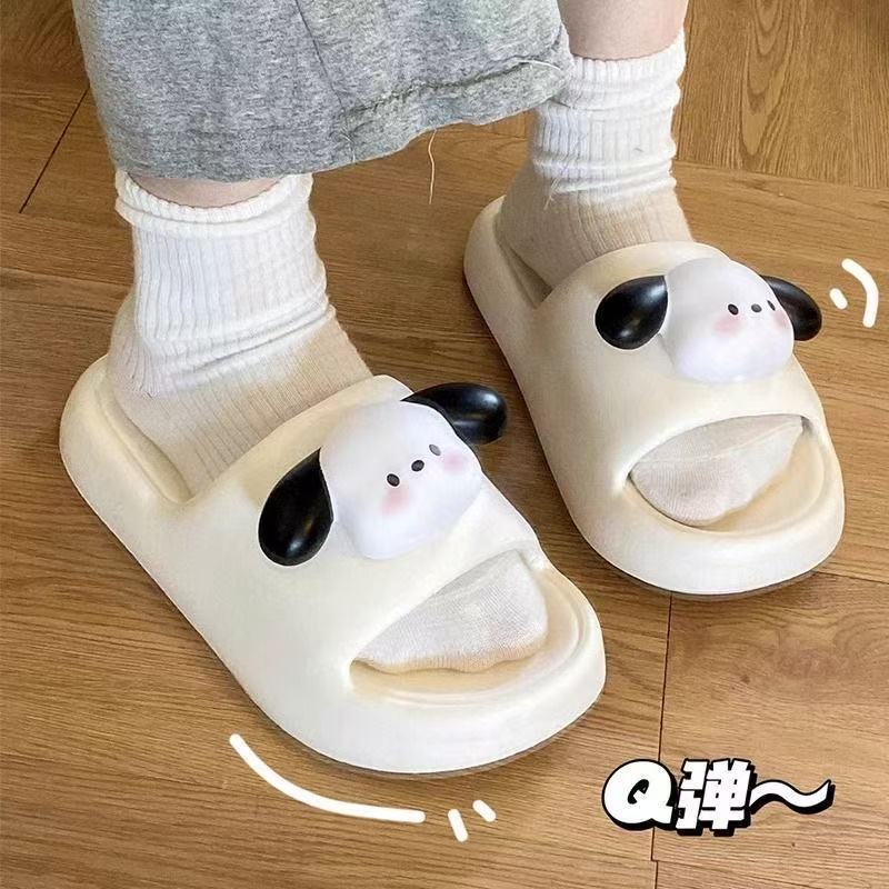 Cute Cartoon Slippers for Women, Summer Indoor Couple's Home Use, Bathroom, Dormitory, Non-Slip, Outdoor Wear, Student Sandals