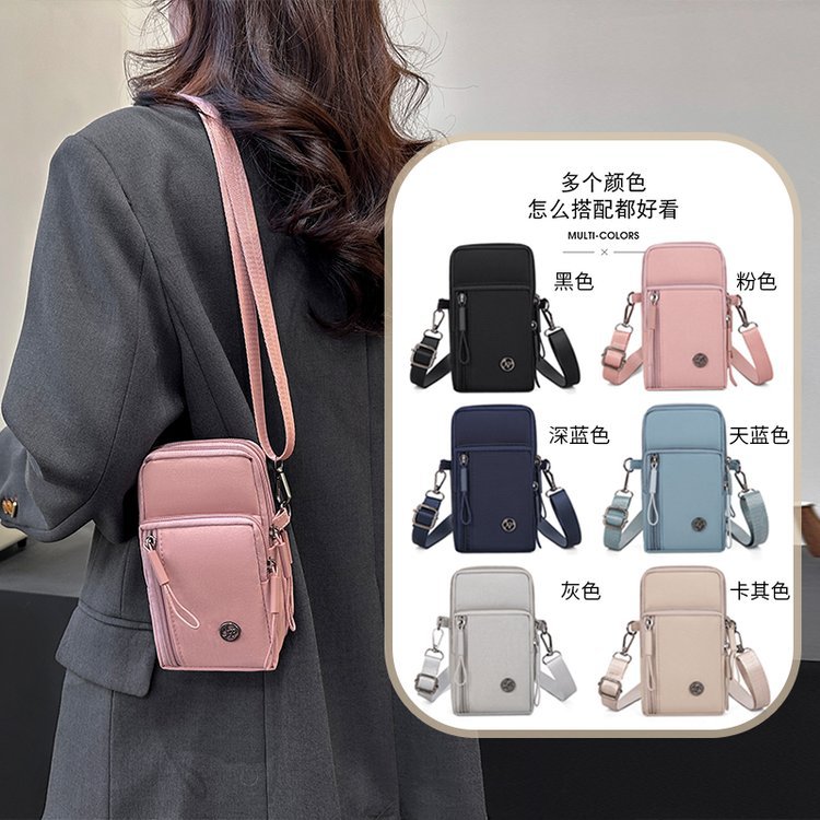 Oxford cloth mobile phone bag for women, crossbody small bag, fashionable, compact, lightweight and portable, suitable for wrist commuting, mother's shoulder bag