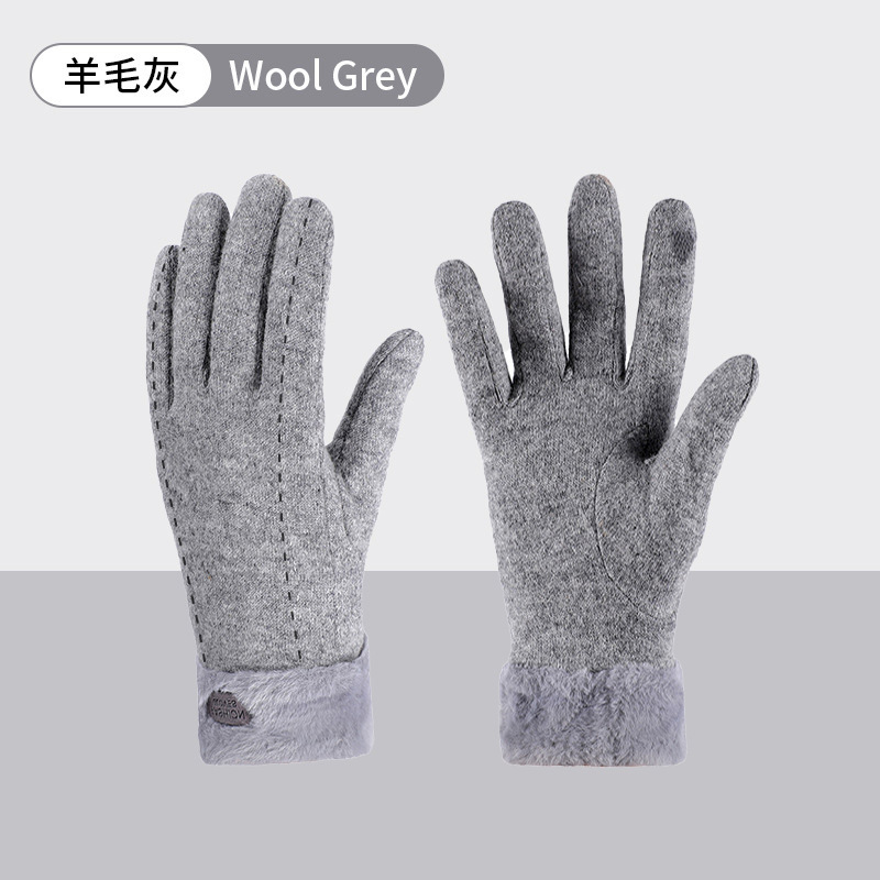 Guantes de cachemira de invierno para mujer al aire libre fragancia pequeña más guantes cálidos engrosados de terciopelo a prueba de frío guantes de pantalla táctil al por mayor