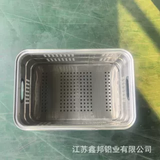 江苏鑫邦 定制铝合金周转筐 工业铝制物料箱 食品级镂空铝箱工厂
