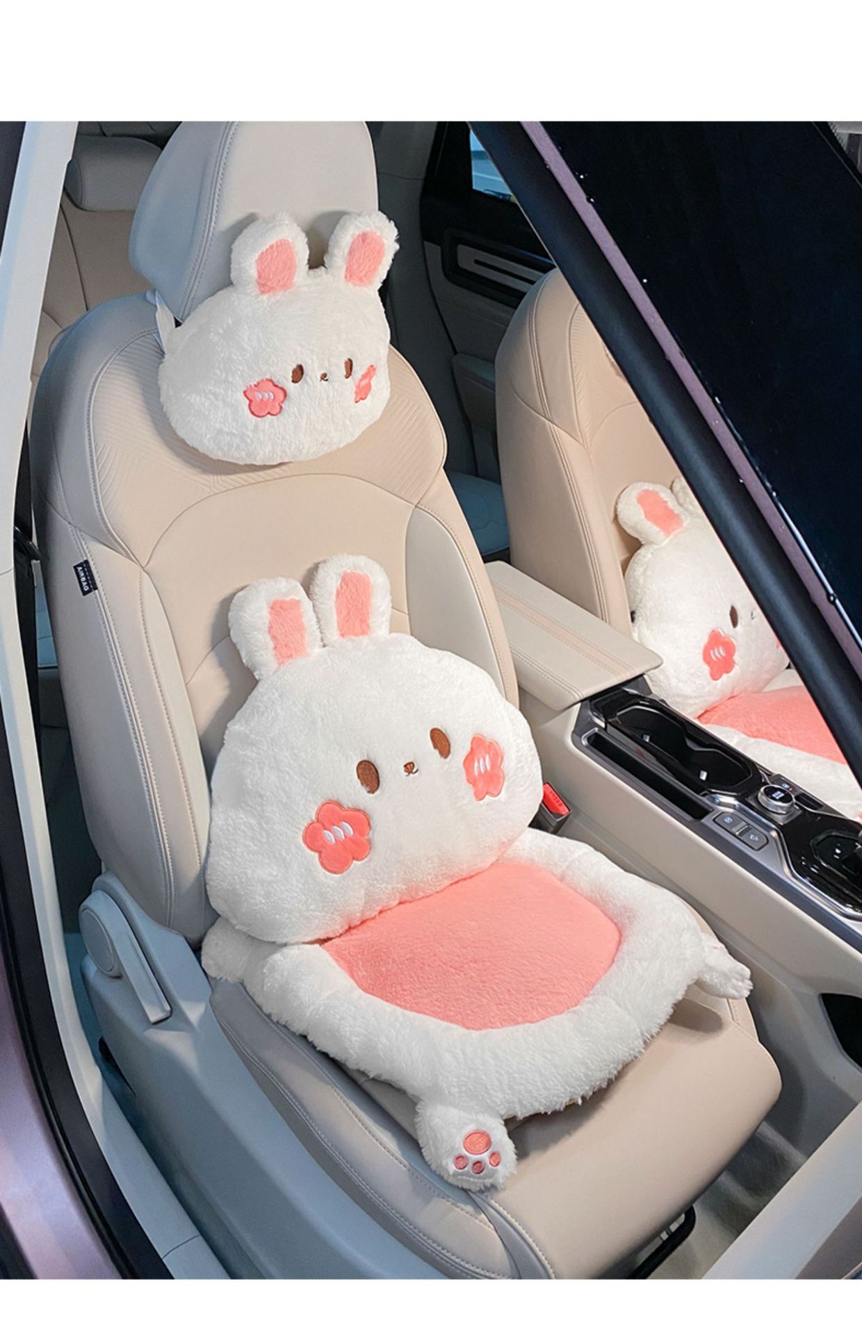Car headrest neck pillow a pair of summer plush car pillow cute cartoon Four Seasons universal car pillow for women