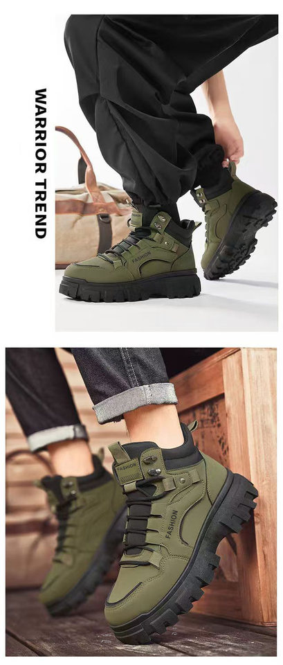 Giày bốt Martin nam cổ cao đế dày chống trượt, giày bảo hộ ngoài trời bền bỉ — KA02 màu kaki, KA02 màu xám, KA02 màu đen chi tiết 8