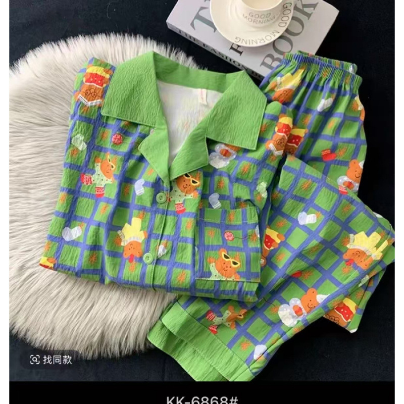 云朵棉 睡衣女春秋季高级感长袖外穿简约休闲家居服套装|undefined
