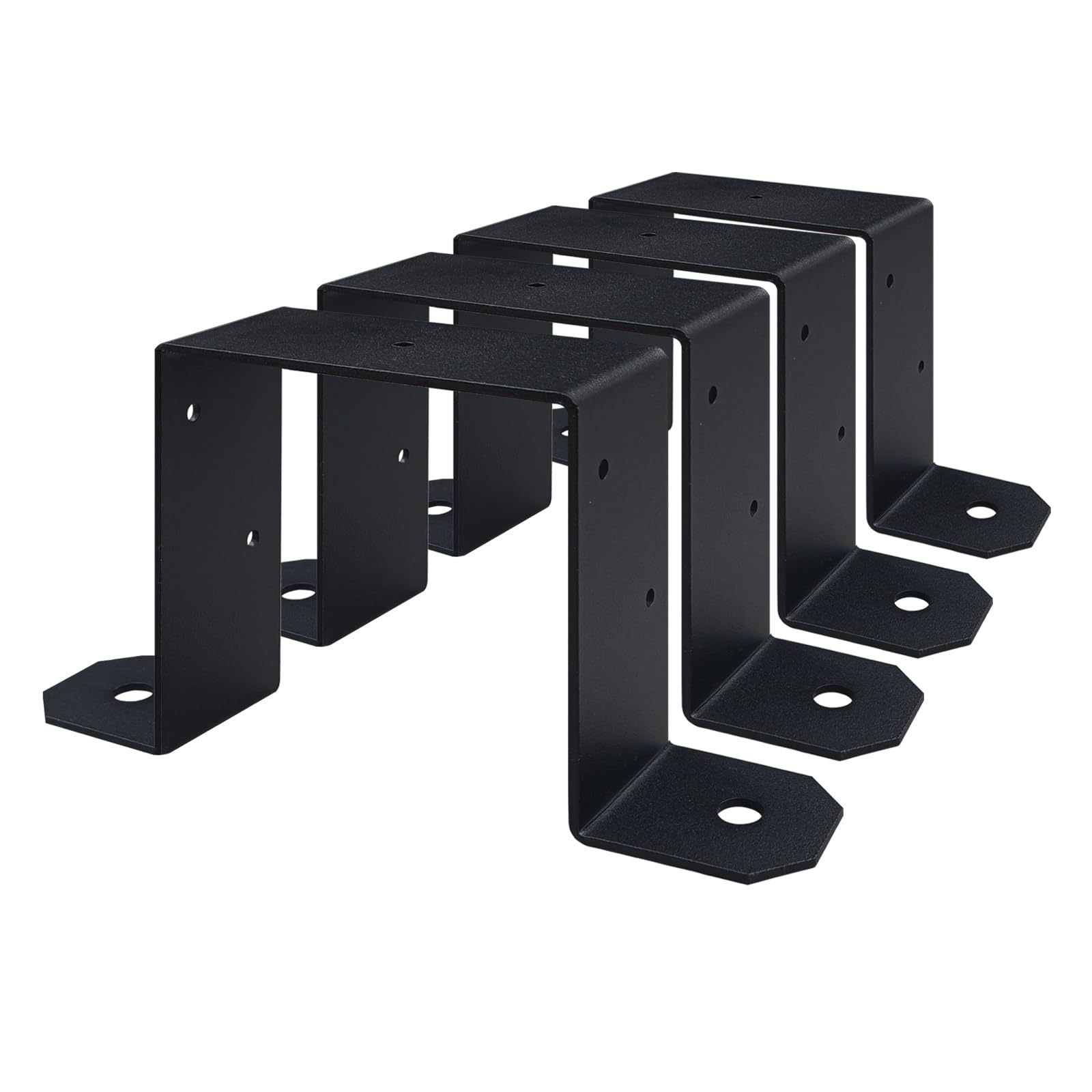 Heavy-Duty Fence Post Bracket Deck Post Fixing Bracket Suitable for 4*4in Wooden Posts with U-Shaped Metal Straps