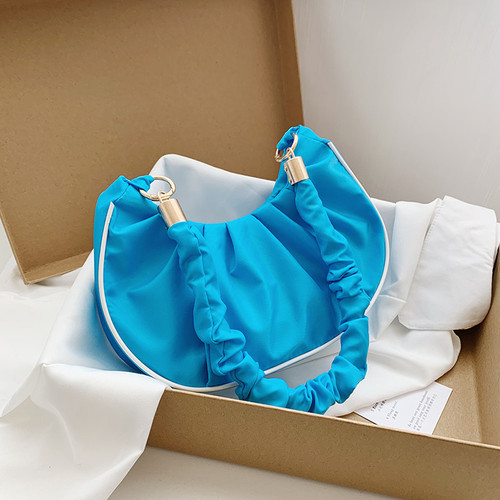 Manufacturer wholesale bags women's bags  new fashion casual shoulder bag solid color pillow bag soft surface pleated armpit