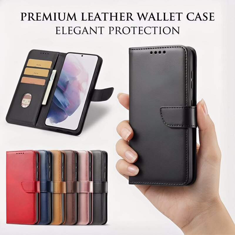 Foreign Trade Suitable for Samsung Note20 Mobile Phone Case Galaxy M54 Flip Leather Case C7 Pro Anti-Fall Card-Inserting Case A9 Soft J7