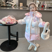 女童冬装羽绒服2025新款洋气宝宝棉服女孩冬季棉衣儿童中长款外套