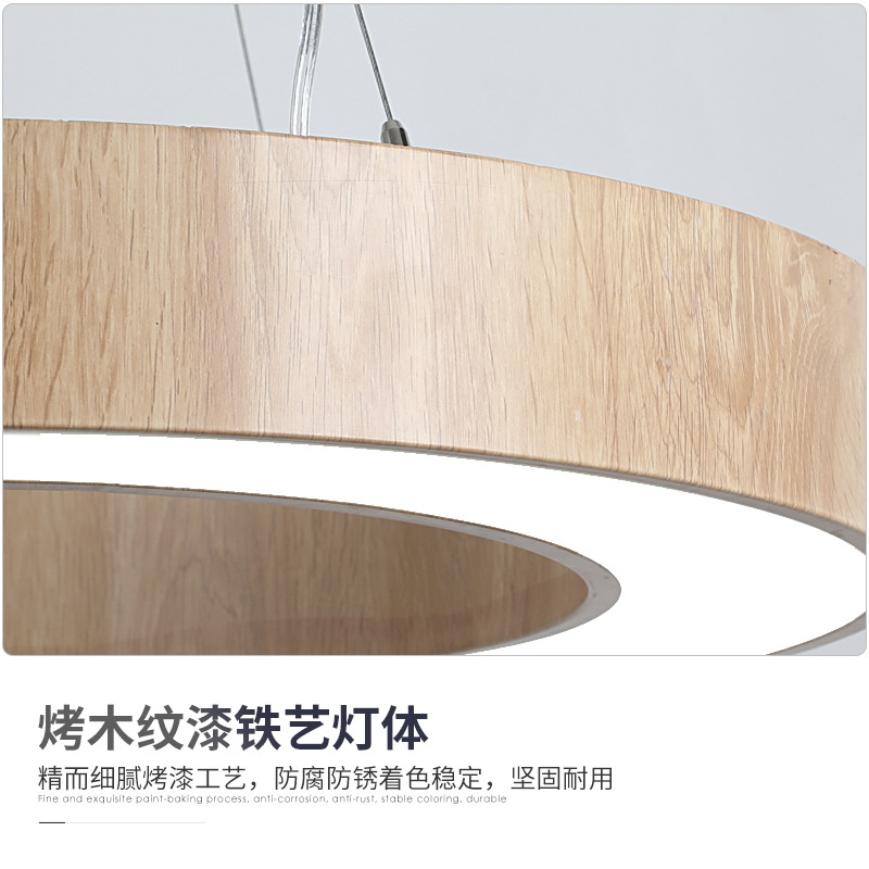 LED circular anillo de madera candelabros oficina gimnasio cafetería anillo de forma especial industrial candelabros de viento