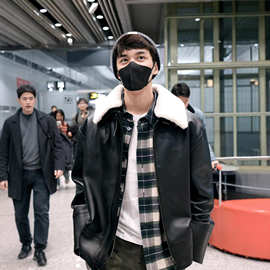 正确版原标现货L家格纹皮革拉链衬衫外套男女款休闲百搭吴磊同款