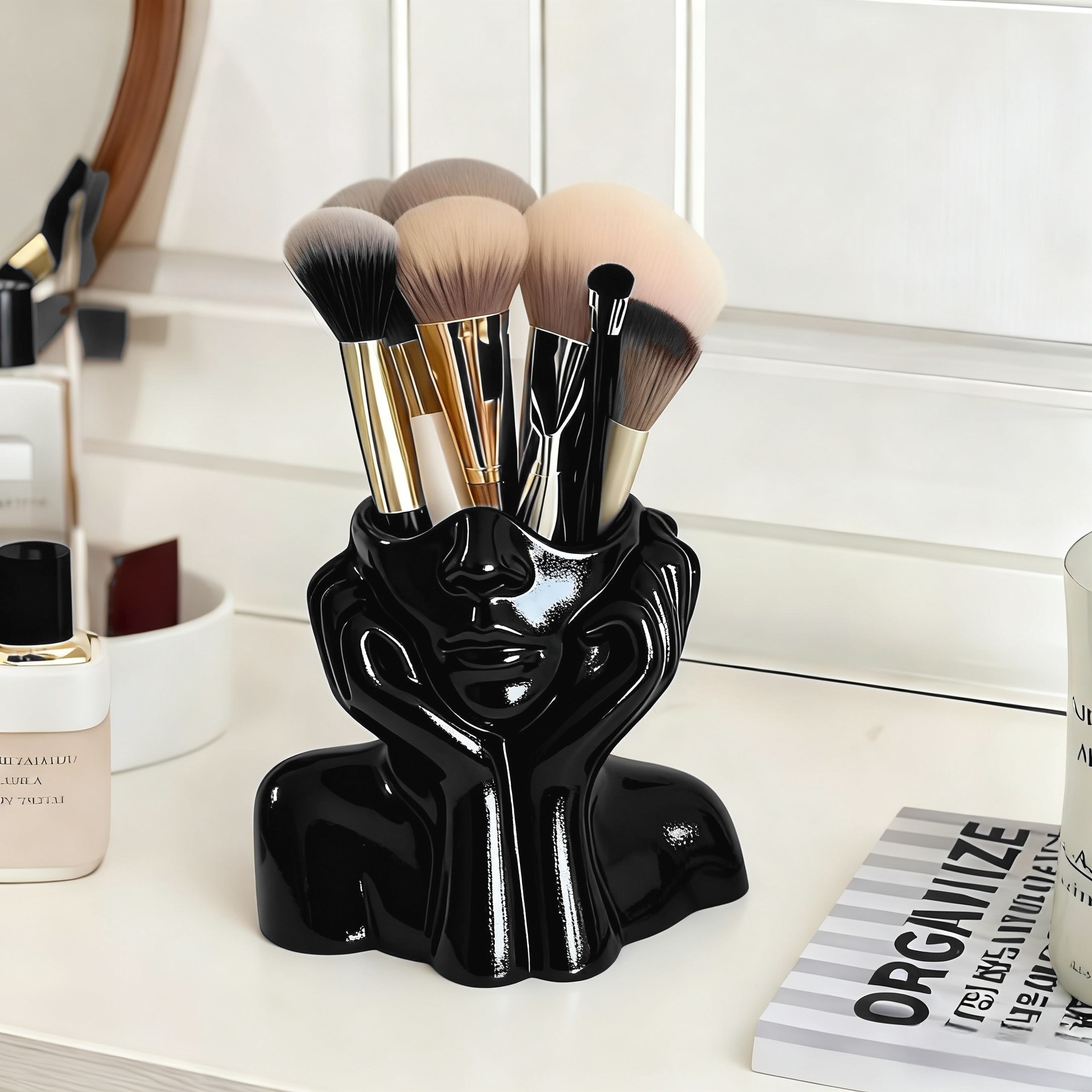 Caja de almacenamiento multifuncional de estilo moderno creativo transfronterizo, bolígrafo, cepillo de maquillaje, caja de almacenamiento para decoración de oficina