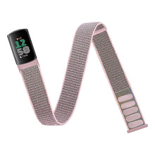 亚马逊适用Fitbit charge5/6手腕带臂带菲比魔术贴腕带尼龙表带