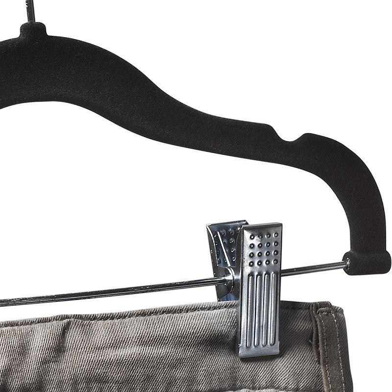 Niños con clip flocado antideslizante percha de plástico multifuncional almacenamiento mágico para secar percha de ropa