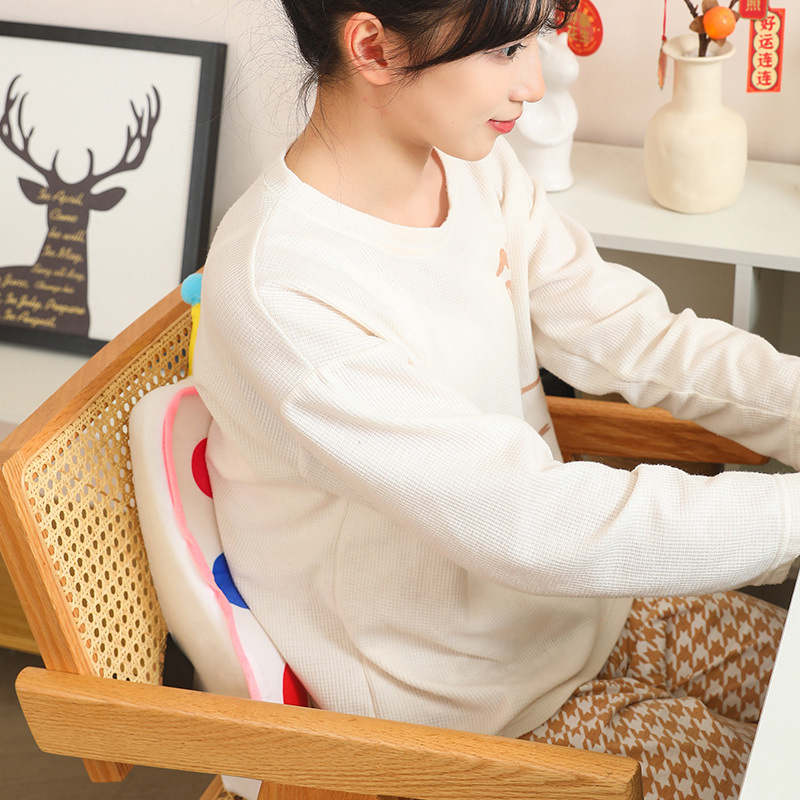 Dopamine cartoon memory foam chair cushion sofa office seat back cushion cute waist support bed headrest anti-slip backrest