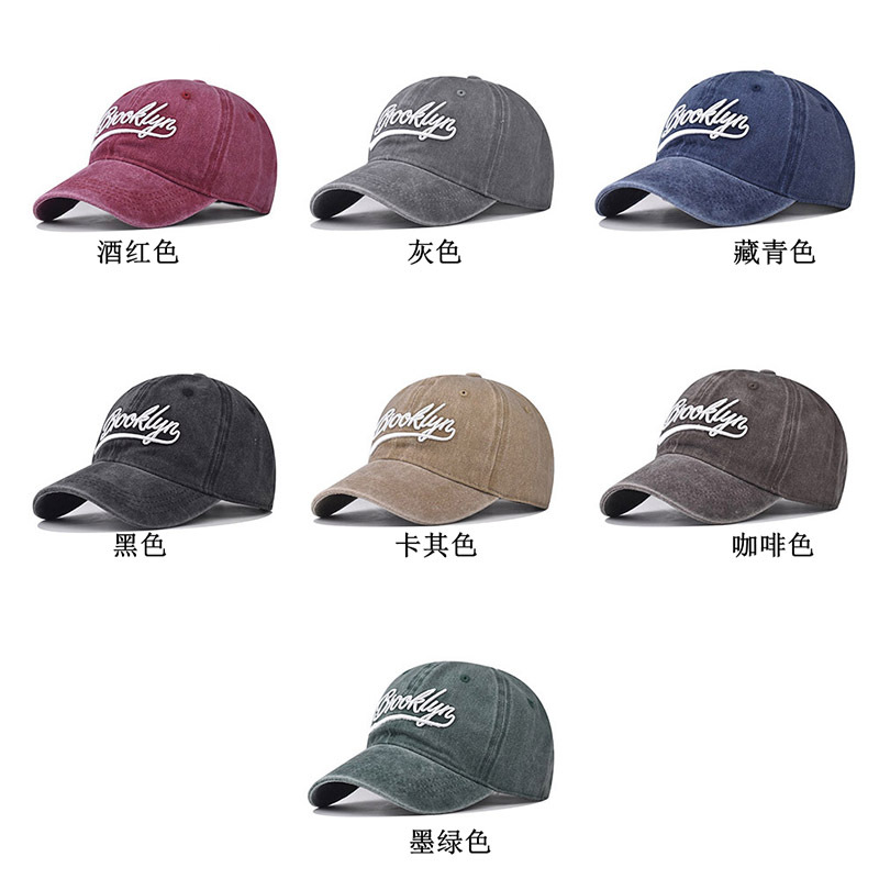 Nueva gorras de béisbol bordadas de Brooklyn lavadas transfronterizas, gorras de béisbol para deportes al aire libre, gorras de cuatro estaciones