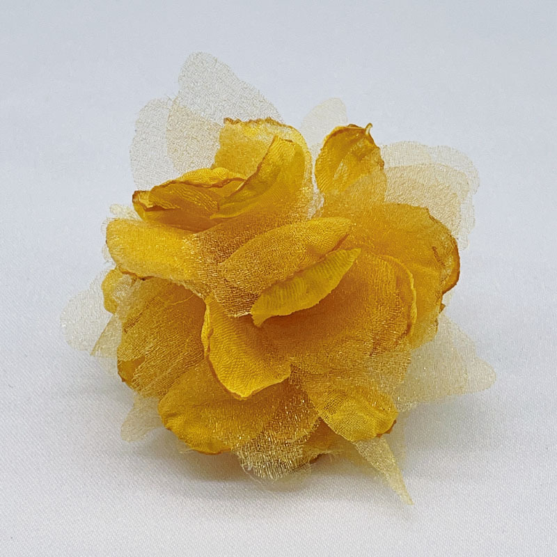 サテン五弁花 手作りツイストフラワーハート 布製花飾り 靴や帽子のアクセサリー 布製花材 手縫い工芸