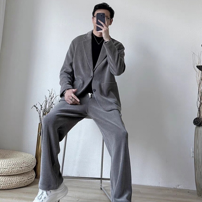 Spring and Autumn Men's Corduroy Suit Suit suit Korean Style New Casual Fashionable Retro Lightly Mature Suit Jacket Spring and Autumn Men's Corduroy Suit Suit suit Korean Style New Casual Fashionable Retro Lightly Mature Suit Jacket