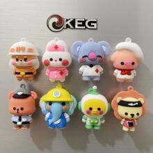 卡通可爱pvc软胶公仔动物冰箱贴创意磁吸立体兔子狮子大象强磁