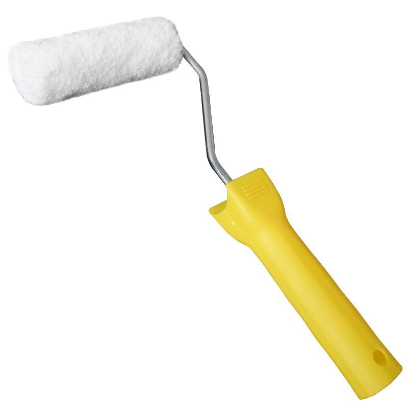 4 pulgadas fibra trapeador veludo blanco suave cepillo de rodadura mini pintura cepillo de rodadura pulgar núcleo grueso resistente a solventes