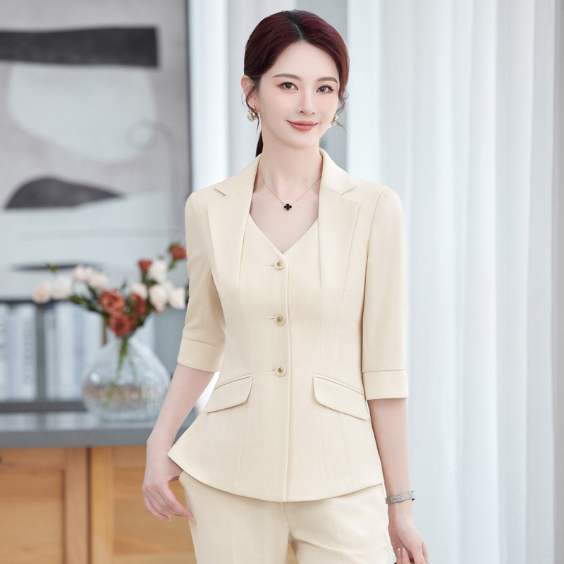 Apricot spring summer classic suit jacket, elite set for work
