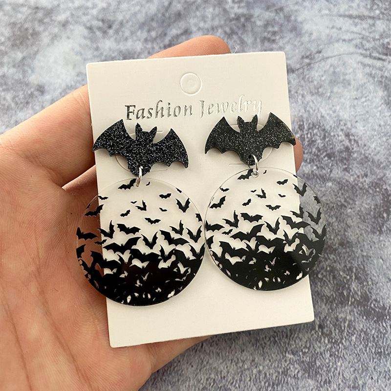 Halloween Festival 1 Pair Modern Style Streetwear Bat Arylic Drop Earrings