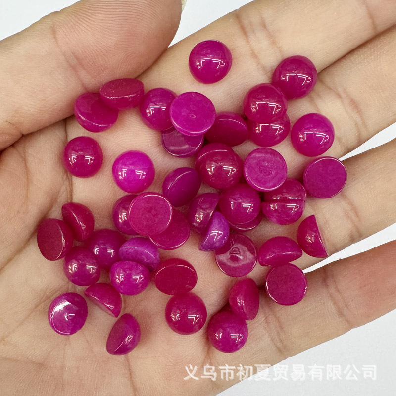 速売通爆金8mm天然石半円形戒面石パッチdiyビーズ部品卸売り