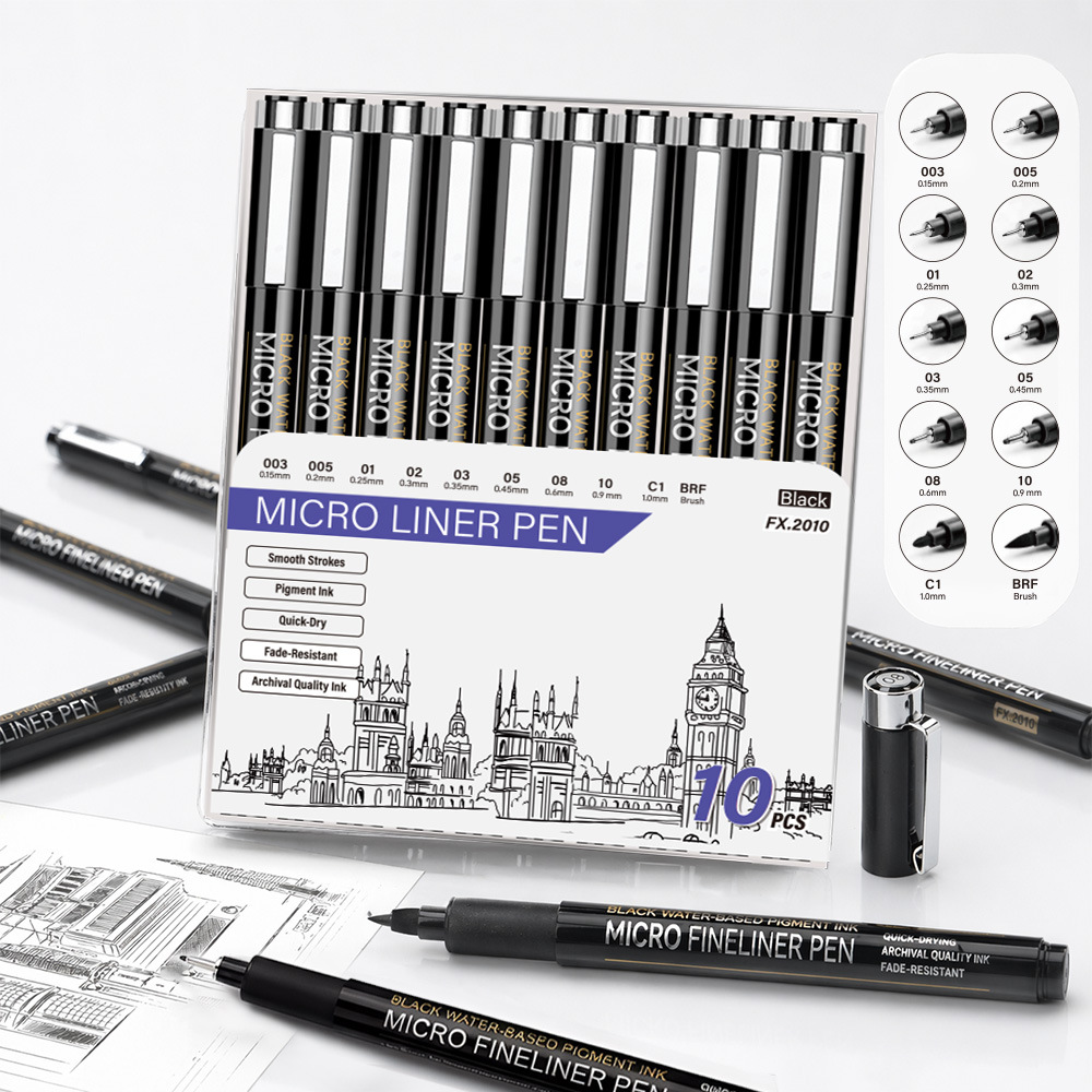Cross-border best-selling construction engineering marking pen set, drawing pen, student art-specific drawing needle pen