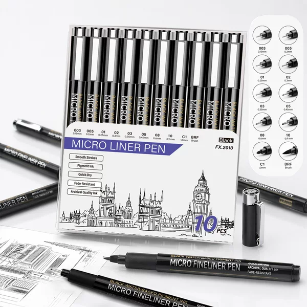 Cross-border best-selling construction engineering marking pen set, drawing pen, student art-specific drawing needle pen
