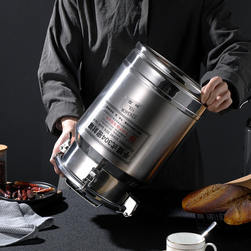 304 stainless steel sealed rice barrel insect-proof and moisture-proof household thickened tea flour rice tank 20 50 catties grain storage tank
