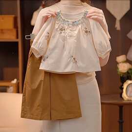 女童套装春夏季新款上衣裤子女孩中小童阔腿裤休闲宽松两件套