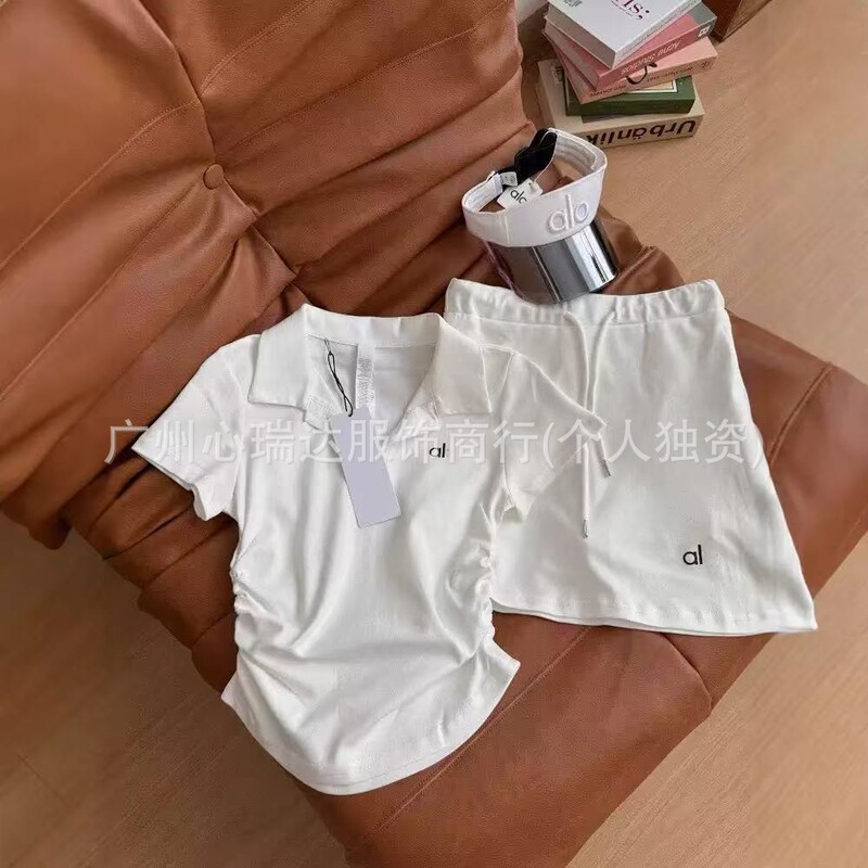 26 Summer Al Sports Suit for Women, Polo Shirt with Shoulder Pleats, Waist-Cinching Top, Anti-Exposure Short Skirt, Yoga Wear 26 Summer Al Sports Suit for Women, Polo Shirt with Shoulder Pleats, Waist-Cinching Top, Anti-Exposure Short Skirt, Yoga Wear