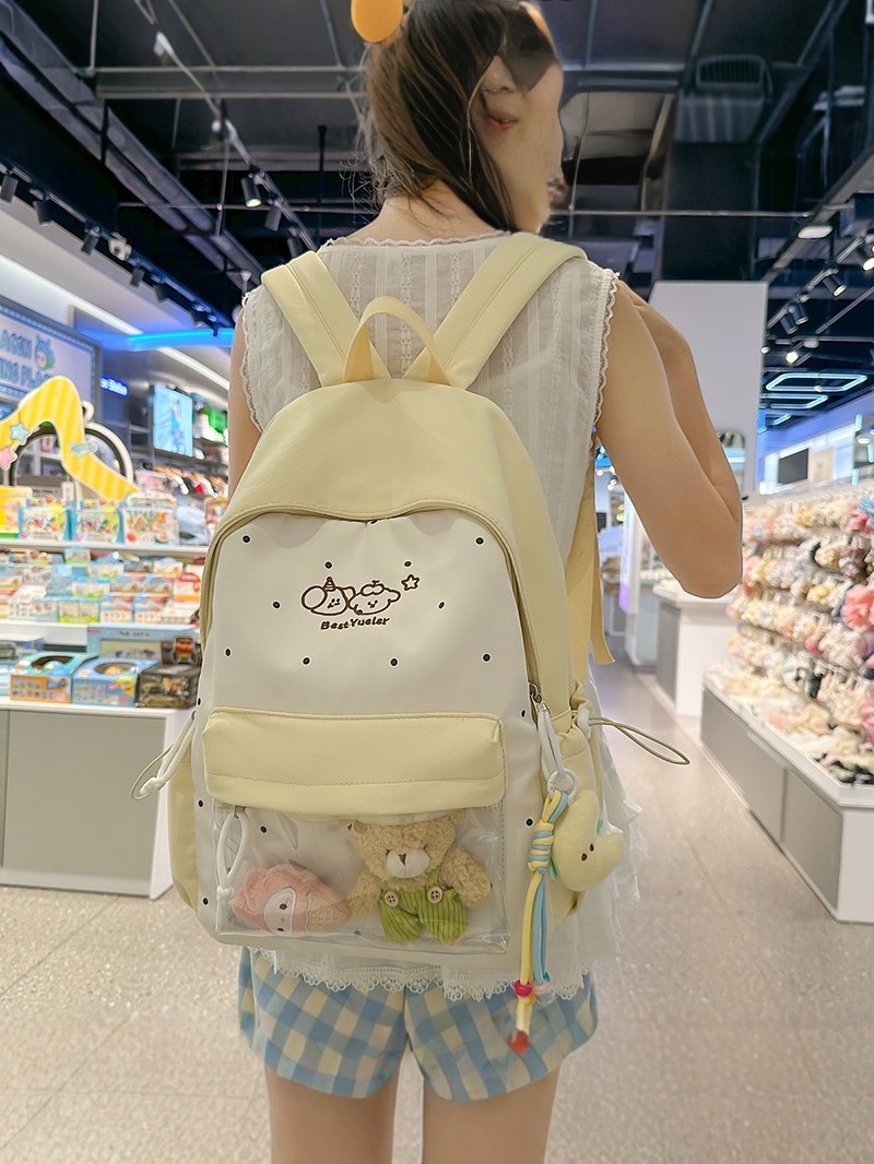 高颜值可爱卡通双肩包女学生书包大容量轻便休闲背包男新款学院风