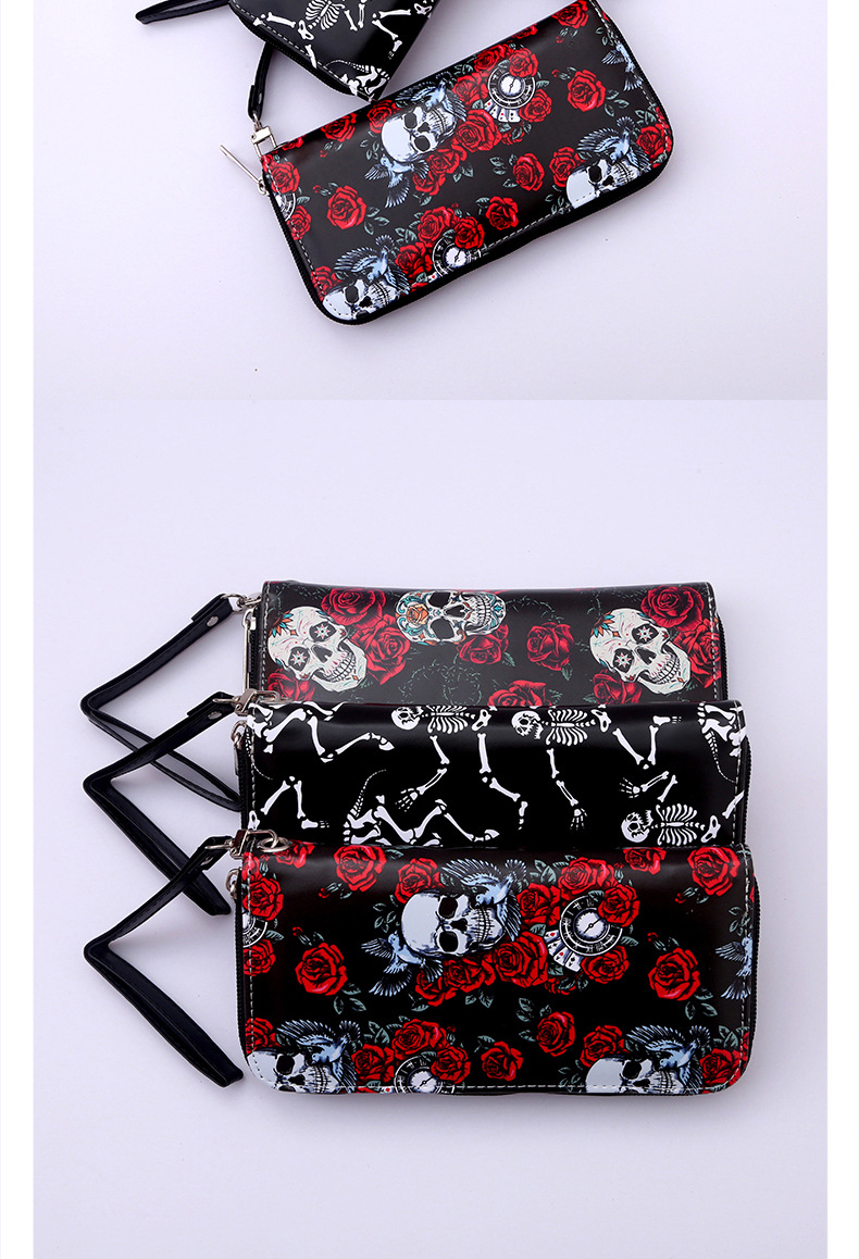 Unisex Skull Pu Leather Zipper Wallets display picture 4