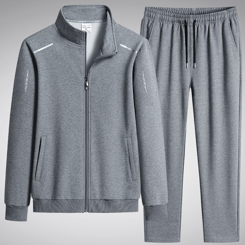 Trajes casuales de algodón transfronterizos primavera y otoño hombres nuevos suéter suelto de mediana edad hombre de cuello grande ropa deportiva