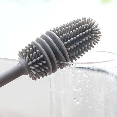 Silicone cup washing artifact cup brush rotating bottle brush special long handle gap brush tea stain cleaning soft brush