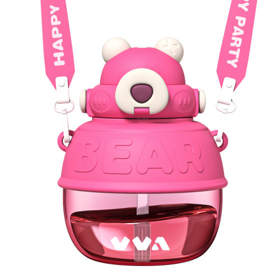 VVA new bear ins popular plastic belly Cup student portable handle sealed leak-proof tritan Cup