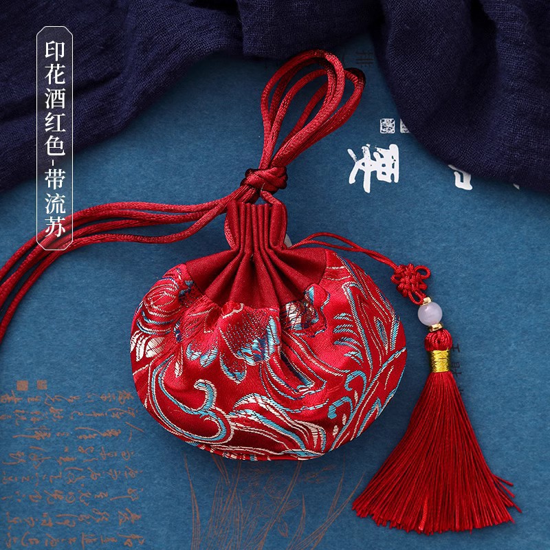 Printed burgundy (with tassels) K-11 ☆