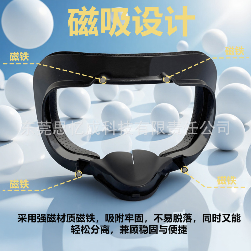 适用于Valve Index磁吸加宽PU皮革面罩替换支架遮光鼻垫VR配件|undefined