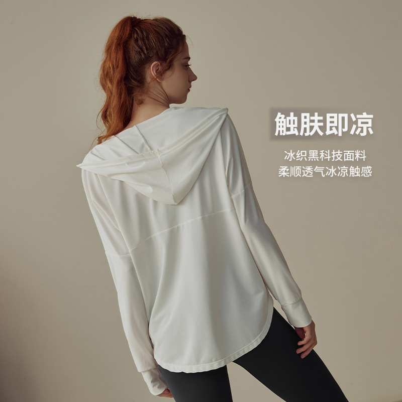 女性用ヨガウェア、夏用ハイエンド朝ランニングトップス、プロフィットネスジャケット、日焼け止めウェア、ランニングアウタースポーツトップス|undefined