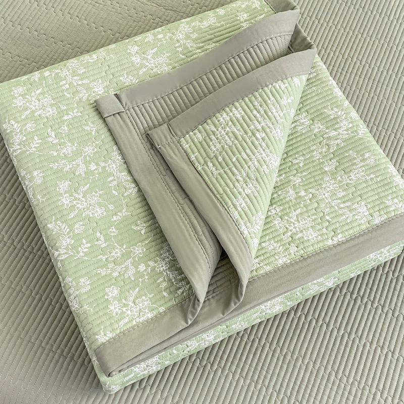 Комплект покрывала 3 предмета (Nantong Home Textile), вязанный двухслойный печатный хлопок, несколько размеров