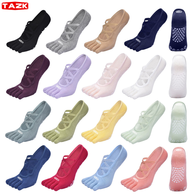 [TAZK & OEM] customizable ladies five-finger non-slip rubber dance exercise exercise Pilates yoga socks