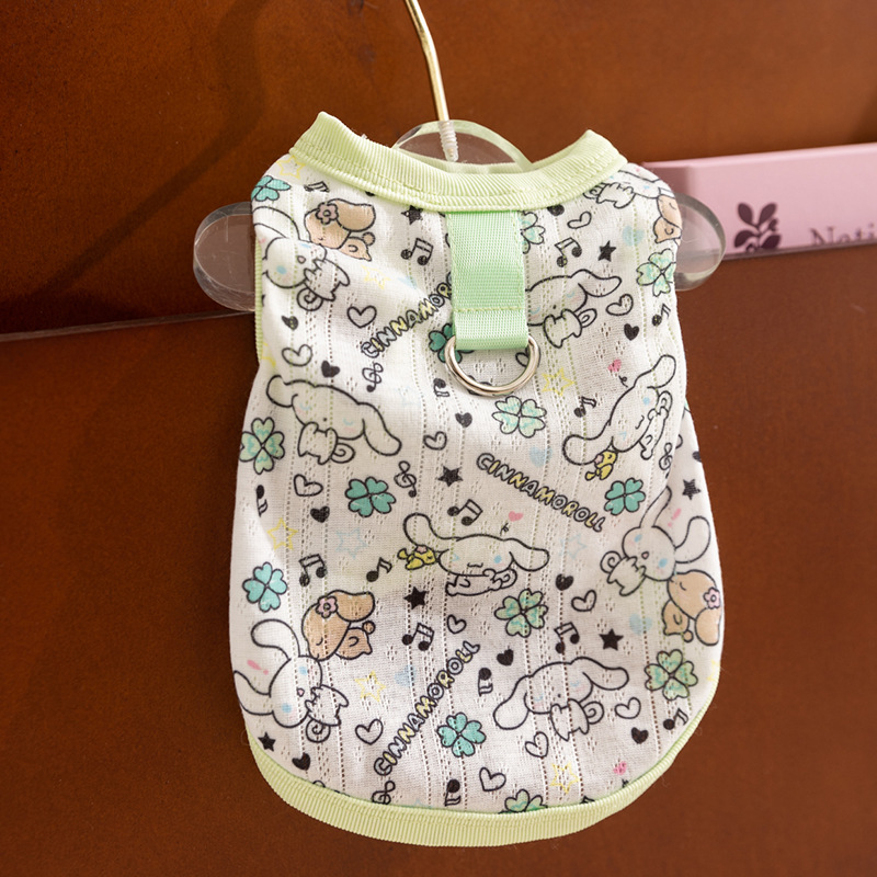 Perro de primavera y verano auténtico chaleco para perros de orejas grandes de marca compartida delgado gato transpirable peluche perro pequeño ropa para perros