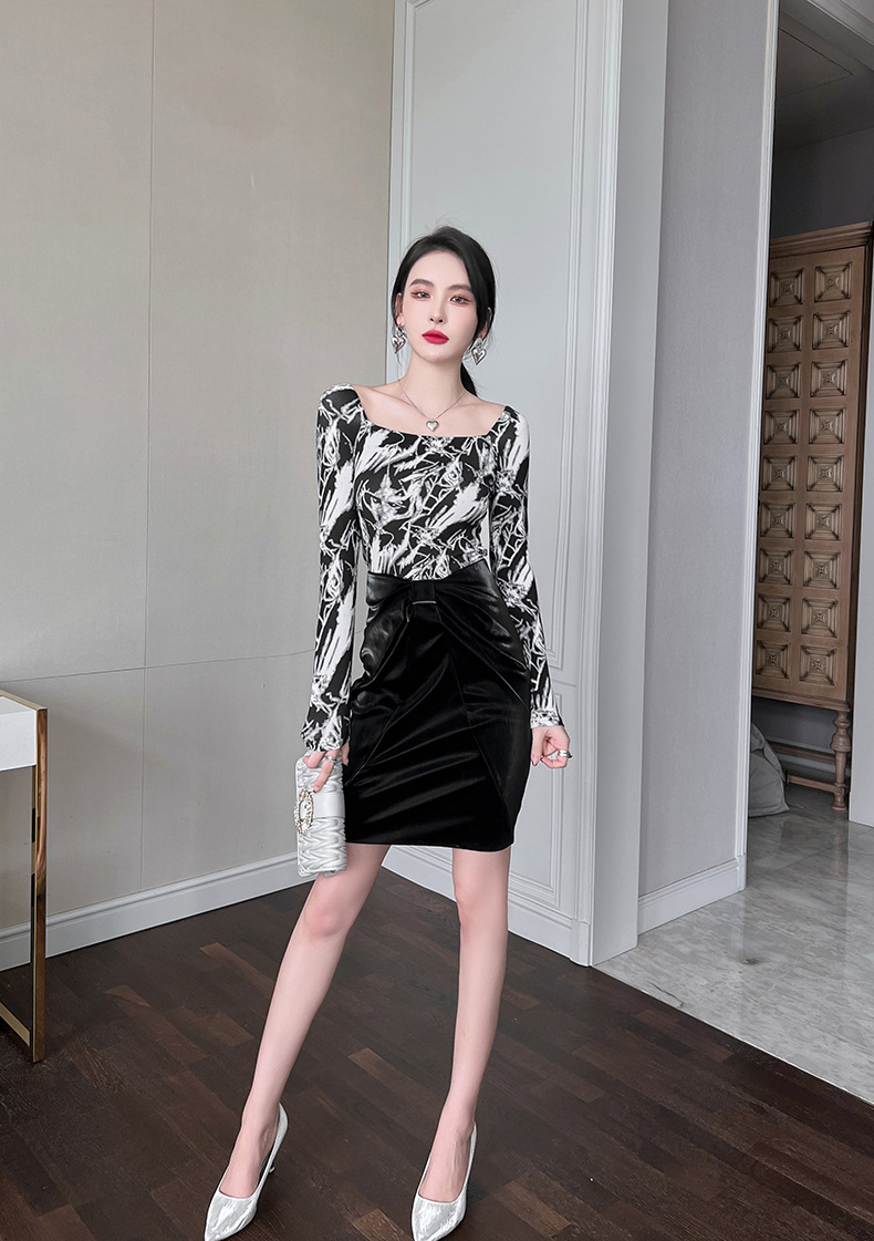 Chân váy bodycon xếp ly nơ cao eo dáng midi thời trang nữ — Màu đen chi tiết 14