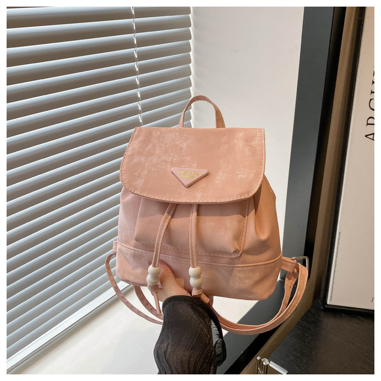 360g Weight Sewing Thread Fashion Element Flip Cover Closure Type Double Shoulder Straps Strap Type Functional Backpack Bags Type Casual Occasion Nylon Material Women's Backpack Backpack Solid Color Pattern All Seasons Season Women's Gender Elegant, Preppy Style Style Square Shape Solid Color Casual Women's Backpack Functional Backpack 18