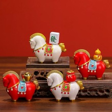 新中式马上有钱马到成功创意马摆件茶宠装饰品开业茶桌摆件