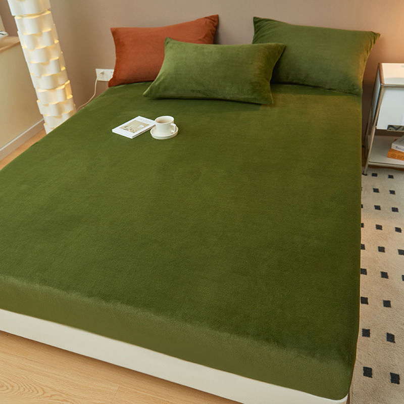 Invierno engrosado cama de leche de camisa una sola cubierta de colchón tres conjuntos de cubierta de cama de estera Memphis transmisión en vivo al por mayor