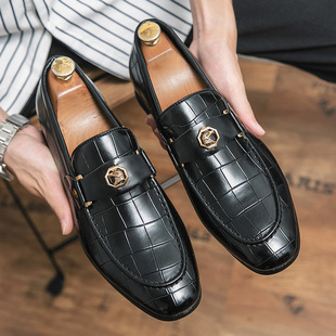 Cross-border plus size Business Leather Shoes Men's British Fashion Loafers Formal Wear Breathable Lazy Shoes Office Professional Leather Shoes